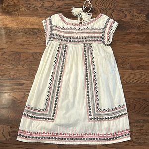STAR MELA - tunic embroidered boho cream red and blue size Medium